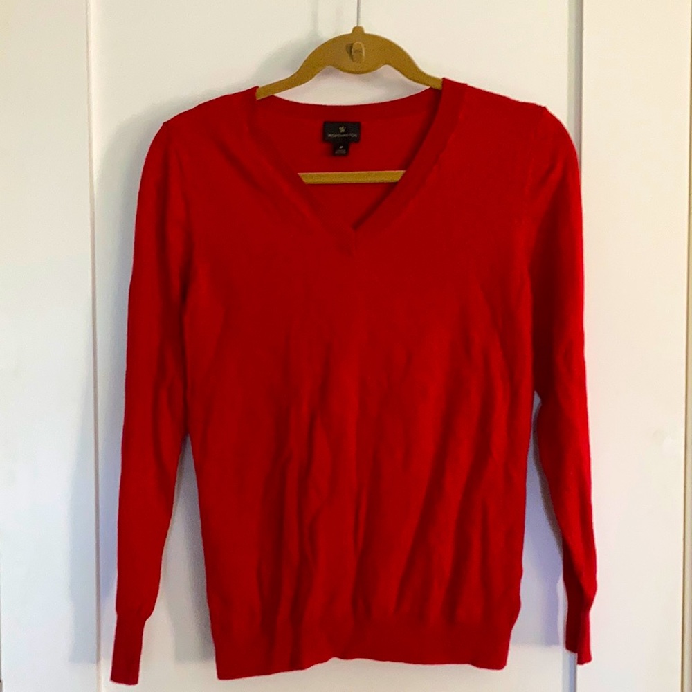 Worthington Red V-neck Sweater